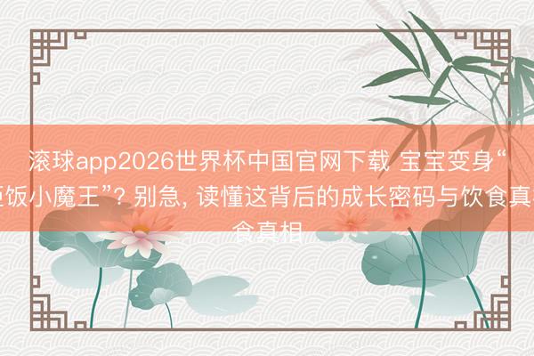滚球app2026世界杯中国官网下载 宝宝变身“拒饭小魔王”? 别急, 读懂这背后的成长密码与饮食真相