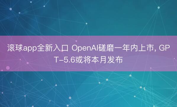 滚球app全新入口 OpenAI磋磨一年内上市, GPT-5.6或将本月发布