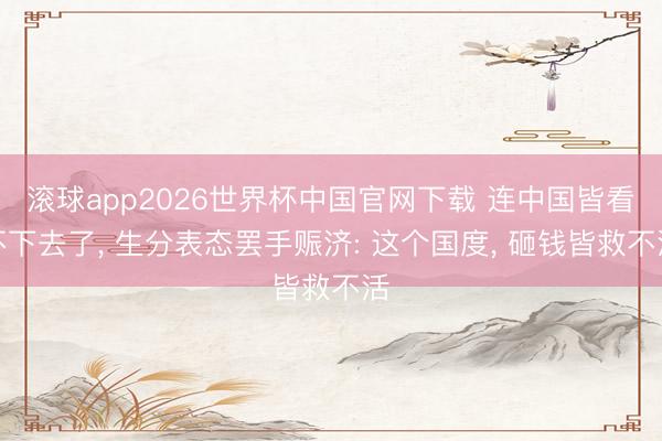 滚球app2026世界杯中国官网下载 连中国皆看不下去了, 生分表态罢手赈济: 这个国度, 砸钱皆救不活