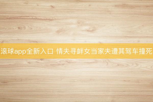滚球app全新入口 情夫寻衅女当家夫遭其驾车撞死