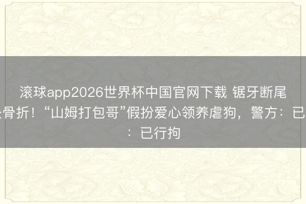 滚球app2026世界杯中国官网下载 锯牙断尾多处骨折!“山姆打包哥”假扮爱心领养虐狗,警方:已行拘