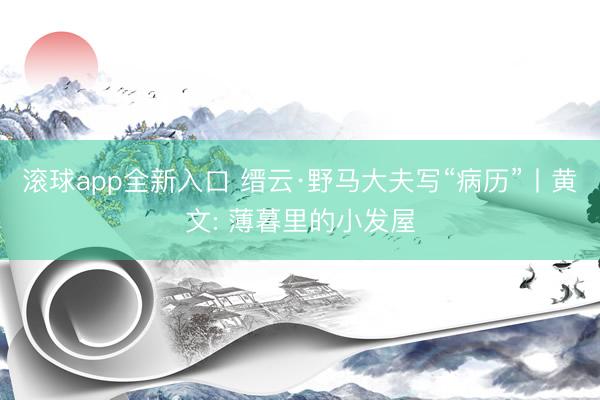 滚球app全新入口 缙云·野马大夫写“病历”丨黄文: 薄暮里的小发屋