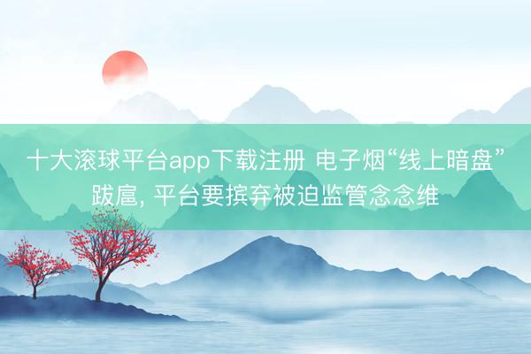 十大滚球平台app下载注册 电子烟“线上暗盘”跋扈, 平台要摈弃被迫监管念念维