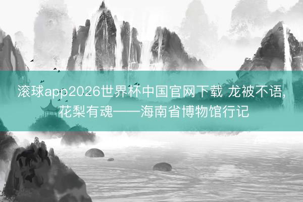 滚球app2026世界杯中国官网下载 龙被不语, 花梨有魂——海南省博物馆行记