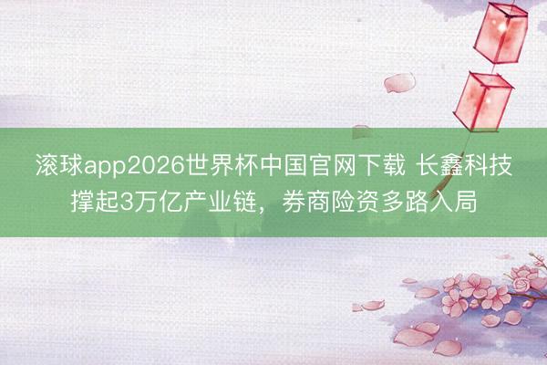 滚球app2026世界杯中国官网下载 长鑫科技撑起3万亿产业链，券商险资多路入局