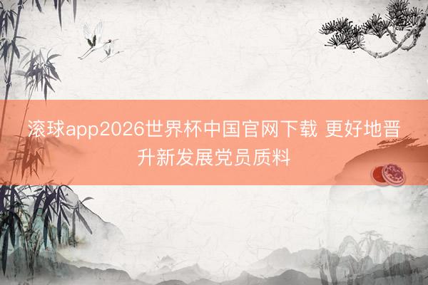 滚球app2026世界杯中国官网下载 更好地晋升新发展党员质料