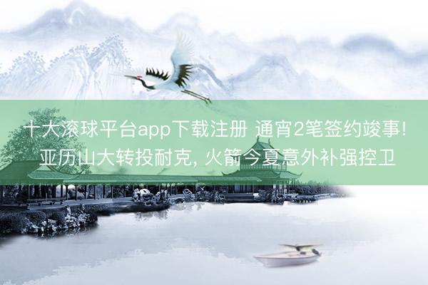 十大滚球平台app下载注册 通宵2笔签约竣事! 亚历山大转投耐克, 火箭今夏意外补强控卫