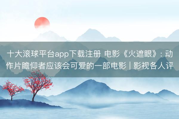 十大滚球平台app下载注册 电影《火遮眼》: 动作片瞻仰者应该会可爱的一部电影 | 影视各人评